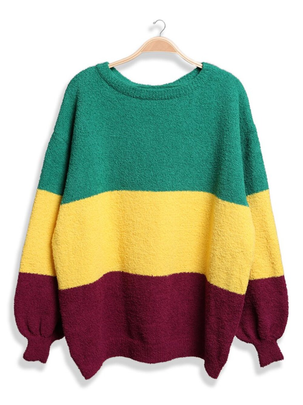 Mardi Gras Color Block Cozy Sweater